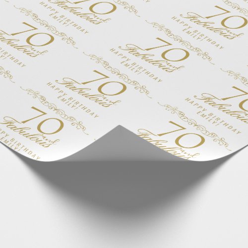 Elegant 70 and Fabulous Ornament 70th Birthday  Wrapping Paper