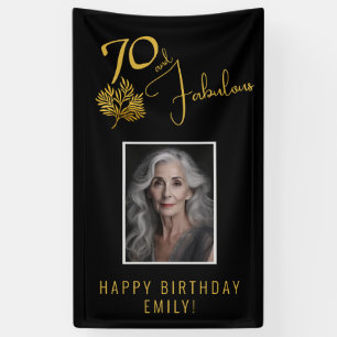 Elegant 70 and Fabulous Twigs 70th Birthday Photo Banner