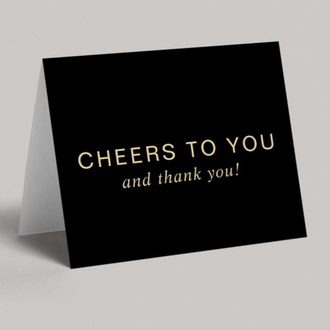 Elegant 70th Birthday Black Gold Thank You Card (Creator Uploaded)