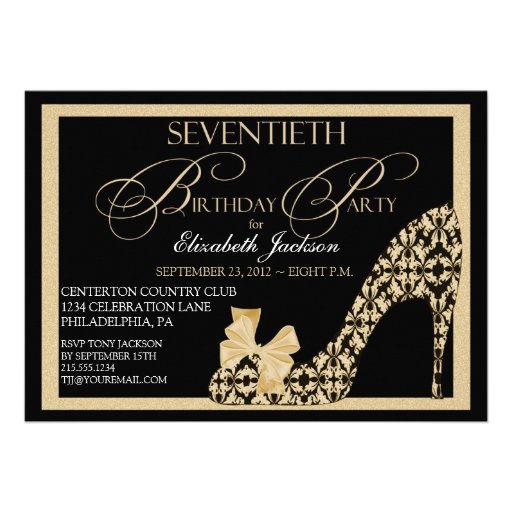 Elegant 70Th Birthday Invitations 2