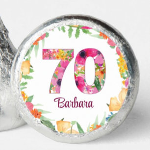 Elegant 70th Birthday Floral Party Chocolates Hershey®'s Kisses®
