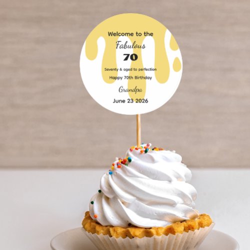 Elegant 70th birthday funny quote , classic round sticker