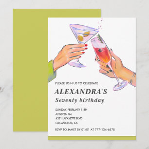 Elegant 70th birthday invitations Cocktail Party