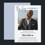 Elegant 70th birthday invitations Men Photo<br><div class="desc">Elegant 70th birthday invitations Men Photo Modern</div>