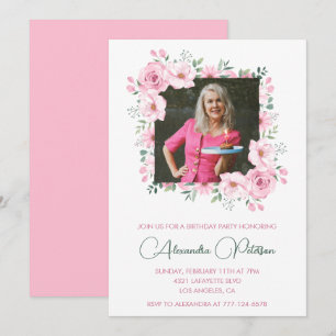 Elegant 70th birthday invitations Photo Boho 
