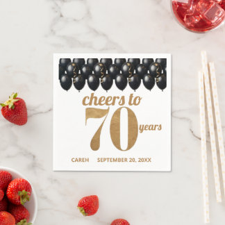 elegant 70th Birthday Napkins
