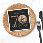Elegant 70th Birthday Napkins<br><div class="desc">Elegant 70th Birthday Napkins. Celebrate a milestone birthday with our Black and Gold Simple Elegant design, perfect for adding a touch of sophistication to your special day. This customizable design features a sleek black background adorned with elegant gold accents, creating a timeless and classy look. Personalize it further with a...</div>