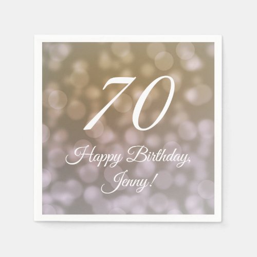 Elegant 70th Birthday Napkins For Her 