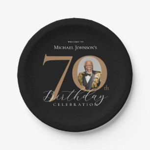 Elegant 70th Birthday Paper Plates