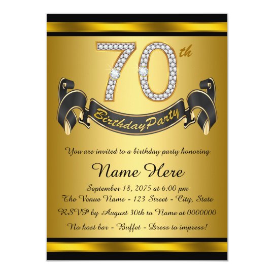 Elegant 70th Birthday Party Invitation | Zazzle.com