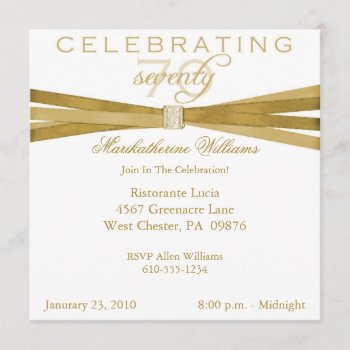 Elegant 70th Birthday Party Invitations by NightSweatsDiva at Zazzle