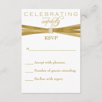 Elegant 70th Birthday Party Invitations Rsvp Card by NightSweatsDiva at Zazzle
