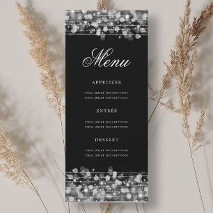 Elegant 70th Birthday Party Menu Silver  Invitation