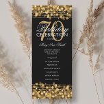 Elegant 70th Birthday Party Program Gold w/ Menu<br><div class="desc">Elegant "Birthday Party Program" design with Sparkles & Lights in Gold w/ custom text.</div>