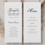 Elegant 70th Birthday Party Program + Menu