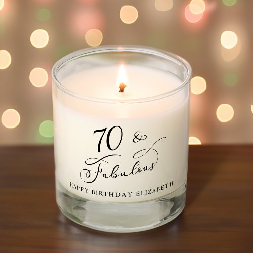 Elegant 70th Birthday Party Scented Candle