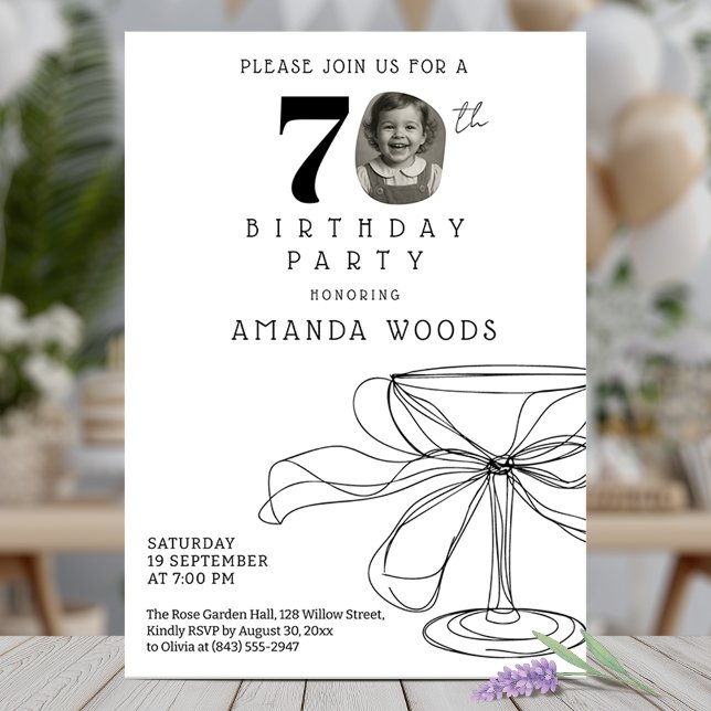Elegant 70th birthday party with photo invitation (Creator Uploaded)