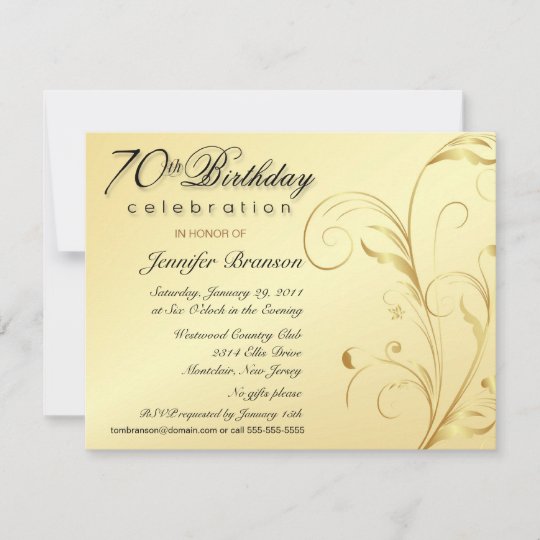 Elegant 70th Birthday Surprise Party Invitations | Zazzle.com