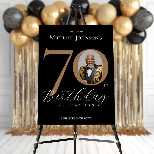 Elegant 70th Birthday Welcome Sign (Elegant 70th Birthday Welcome Sign)