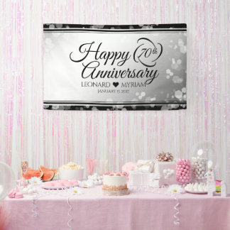 Elegant 70th Platinum Wedding Anniversary Banner