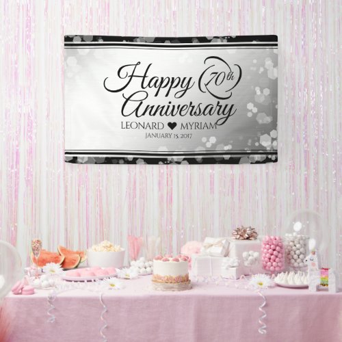 Elegant 70th Platinum Wedding Anniversary Banner