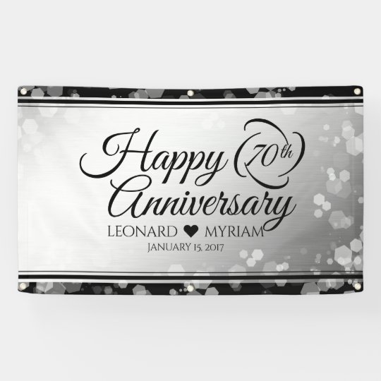 Elegant 70th Platinum Wedding Anniversary Banner