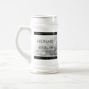 Elegant 70th Platinum Wedding Anniversary Beer Stein