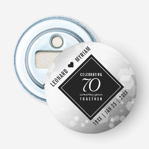 Elegant 70th Platinum Wedding Anniversary Bottle Opener