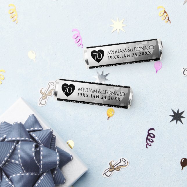 Elegant 70th Platinum Wedding Anniversary Breath Savers® Mints (Party)
