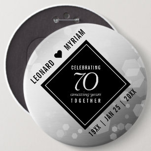 Elegant 70th Platinum Wedding Anniversary Button