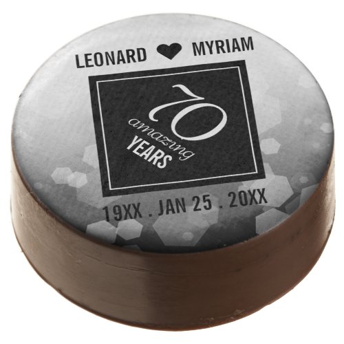 Elegant 70th Platinum Wedding Anniversary Chocolate Covered Oreo