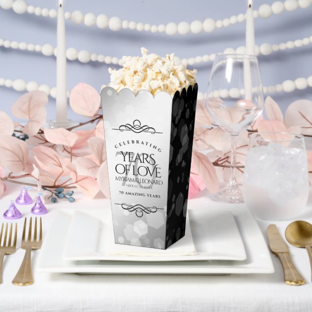 Elegant 70th Platinum Wedding Anniversary Favor Boxes (Wedding)