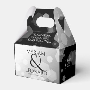 Elegant 70th Platinum Wedding Anniversary Favor Boxes