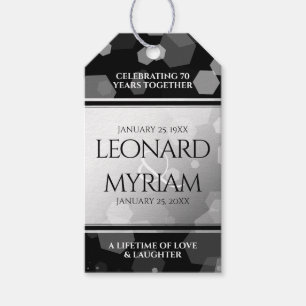 Elegant 70th Platinum Wedding Anniversary Gift Tags