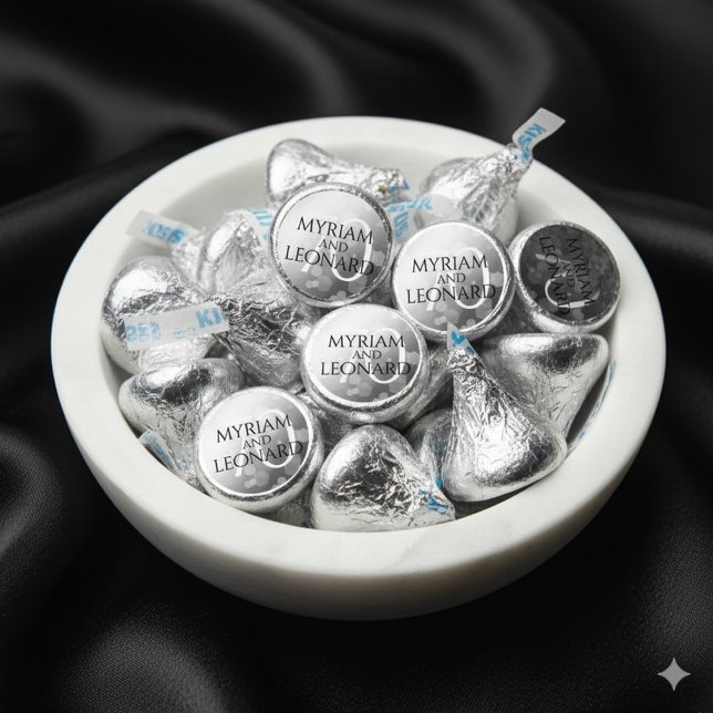 Elegant 70th Platinum Wedding Anniversary Hershey®'s Kisses® (70th Platinum Wedding Anniversary Hershey's Kisses Cover Photo)