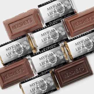 Elegant 70th Platinum Wedding Anniversary Hershey's Miniatures