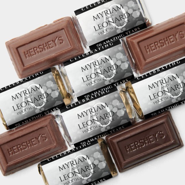 Elegant 70th Platinum Wedding Anniversary Hershey's Miniatures (Assorted)