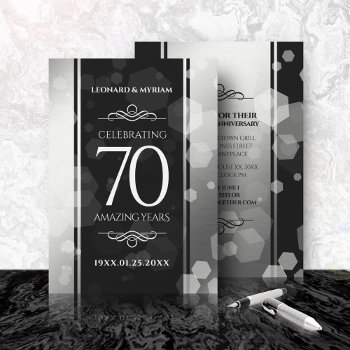 Elegant 70th Platinum Wedding Anniversary Invitation by expressionsoccasions at Zazzle