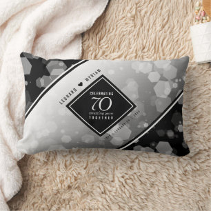 Elegant 70th Platinum Wedding Anniversary Lumbar Pillow