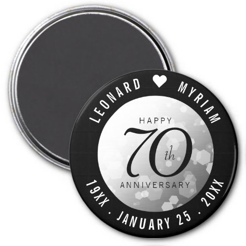 Elegant 70th Platinum Wedding Anniversary Magnet