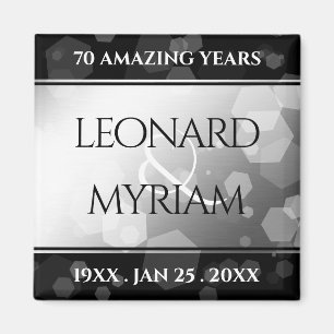 Elegant 70th Platinum Wedding Anniversary Magnet