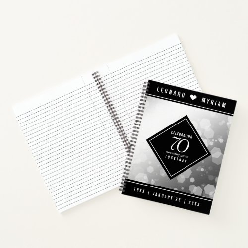 Elegant 70th Platinum Wedding Anniversary Notebook