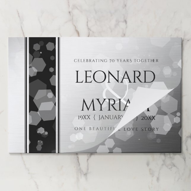 Elegant 70th Platinum Wedding Anniversary Paper Pad (Folded)