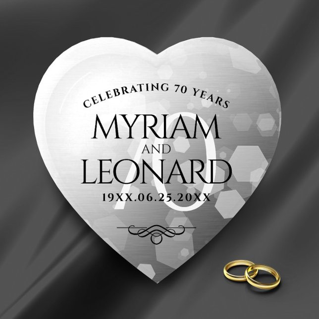 Elegant 70th Platinum Wedding Anniversary Paperweight (Creator Uploaded)