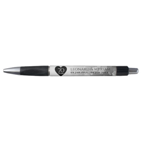 Elegant 70th Platinum Wedding Anniversary Pen