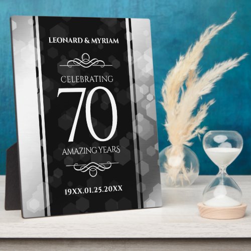 Elegant 70th Platinum Wedding Anniversary Plaque