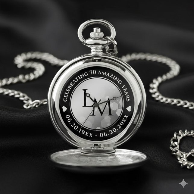 Elegant 70th Platinum Wedding Anniversary Pocket Watch (Elegant 70th Platinum Wedding Anniversary Pocket Watch Cover Photo)