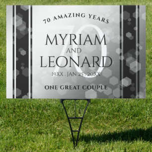 Elegant 70th Platinum Wedding Anniversary Sign