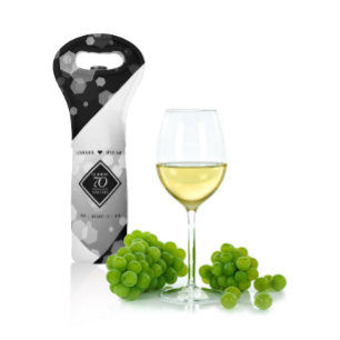 Elegant 70th Platinum Wedding Anniversary Wine Bag