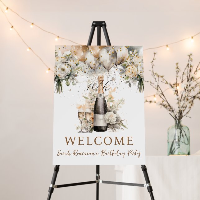 Elegant 70th Surprise Birthday Party Foam Board (In Situ (Stand))